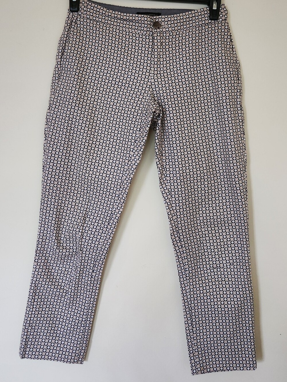 Banana Republic Navy & White Geometric Chinos